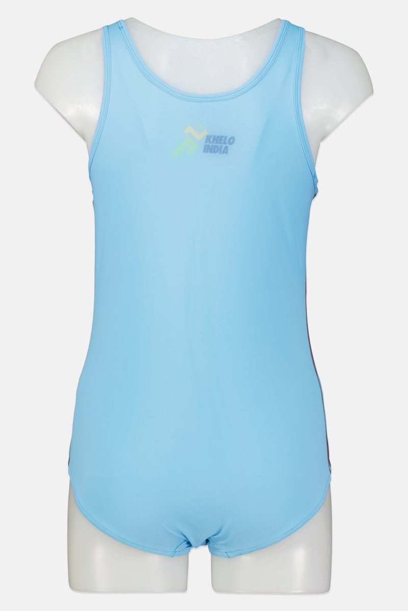 Adidas Women Graphic Print One Piece, Light Blue - Image 2