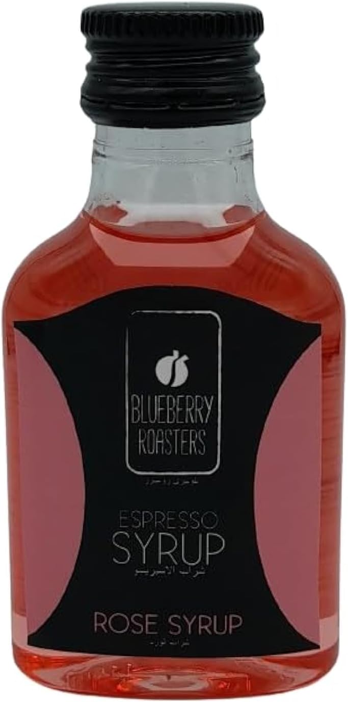 Blueberry Roasters Rose Syrup - 100 ml Espresso Syrup for Beverages and Desserts