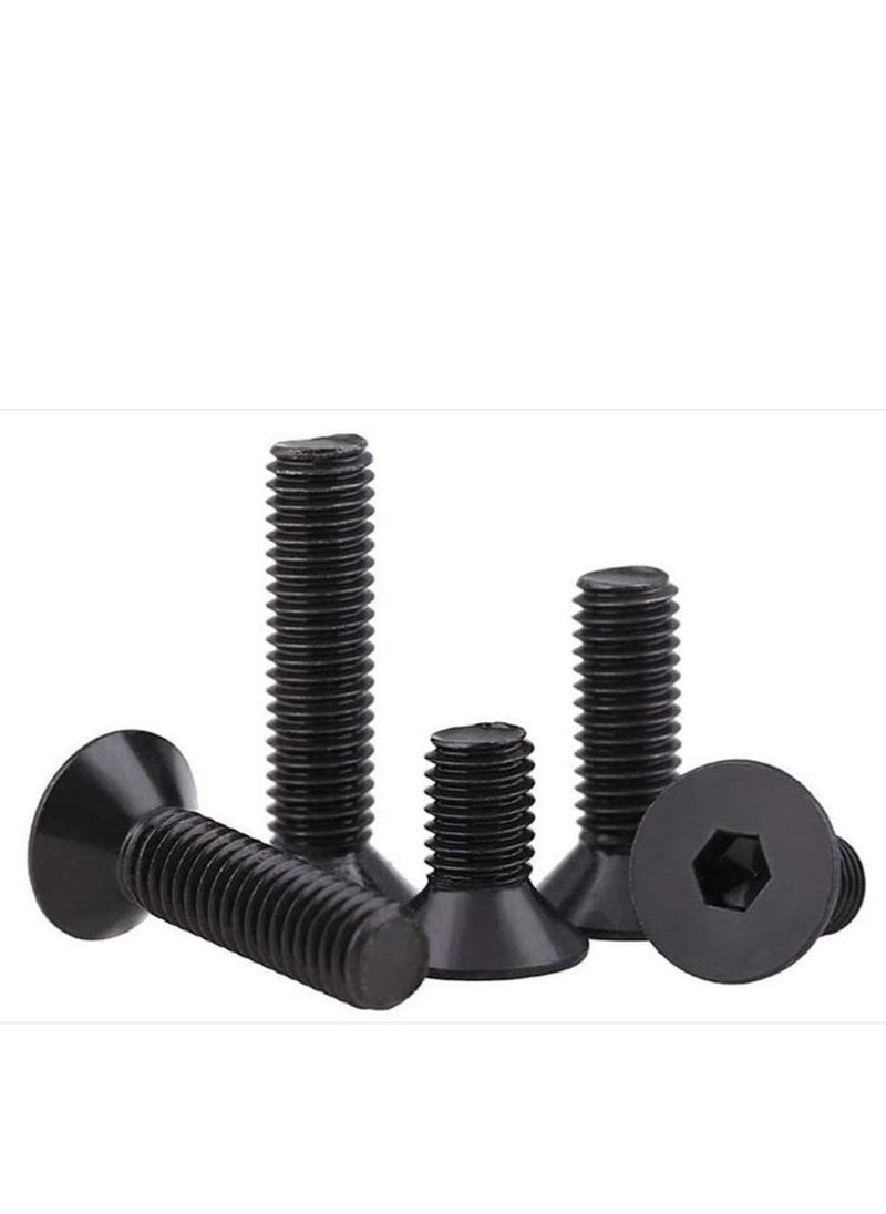 SYOSI - Cap Screws 50pcs Socket Screw Set M2 M2.5 M3 M4 M5 M6 M8 Flat Head Countersunk Head Black Grade Alloy Steel Hex Socket Head Cap Screw Screws Fastener (Size: 20mm, Type: M6) - Image 1