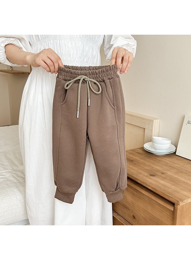 Korean Children's Autumn And Winter Loose Pants Boys Girls Versatile Sweatpants Sports Pants Drawstring Casual Pants Long Pants