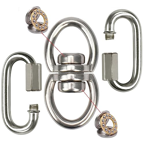 WWFFEN Swing Swivel Hanger Breaking Strength 360° Rotator for Tree Swing, Hammock Chair, Climbing Rope, Yoga, Kids Swing Swivel 1500LB Capacity - Image 1