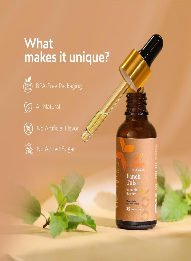 Akayu by Ashpveda Ayurvedic Tulsi Drops | 25 ml Best Panch Tulsi Oil | Natural Herbal Formula for Wellness & Vitality | Supports Relief in Cold, Cough & Mild Fever - Image 5