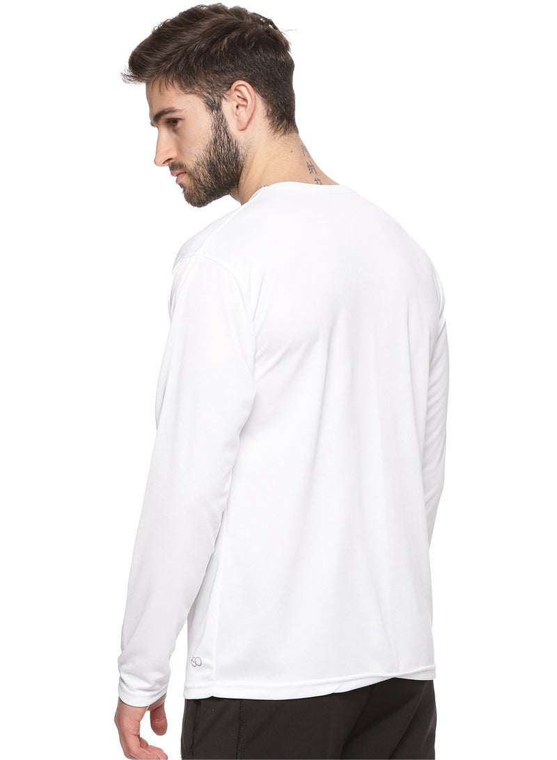 ملابس RSO تي شيرت RSO Outfits للرجال برقبة دائرية وأكمام طويلة من البوليستر باللون الأبيض - Image 2