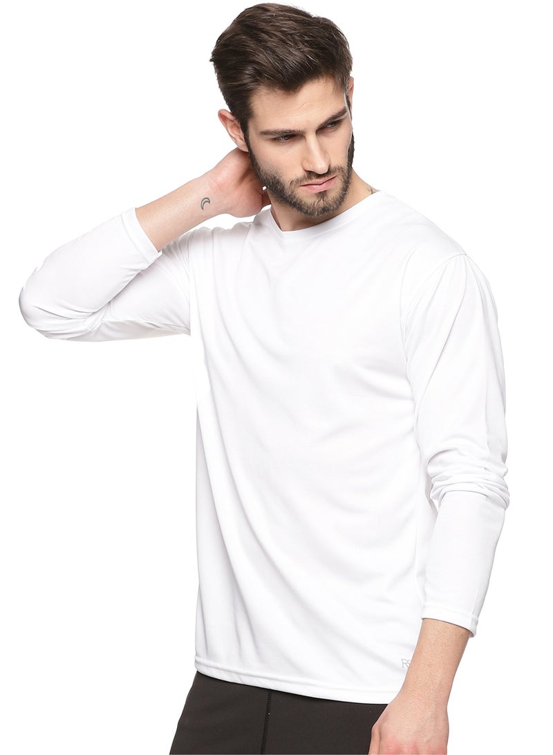 ملابس RSO تي شيرت RSO Outfits للرجال برقبة دائرية وأكمام طويلة من البوليستر باللون الأبيض - Image 3