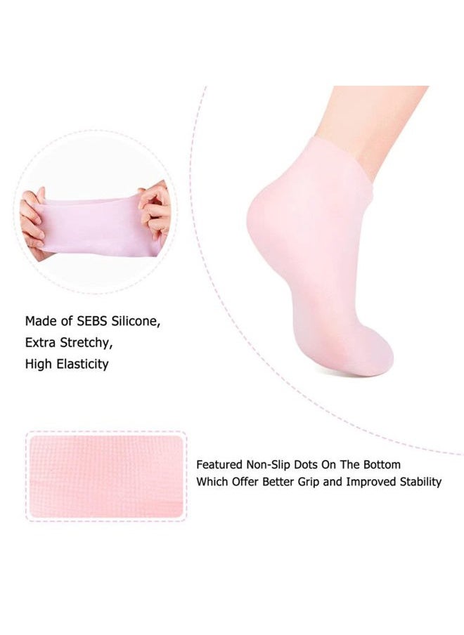 KVMDAZ - Silicone Socks for Women, Moisturizing Foot Socks, Soft Gel Socks, Aloe Socks, Women Spa Pedicure Socks for Repairing Dry Feet, Cracked Heel and Softening Rough Skin, Calluses - Image 1