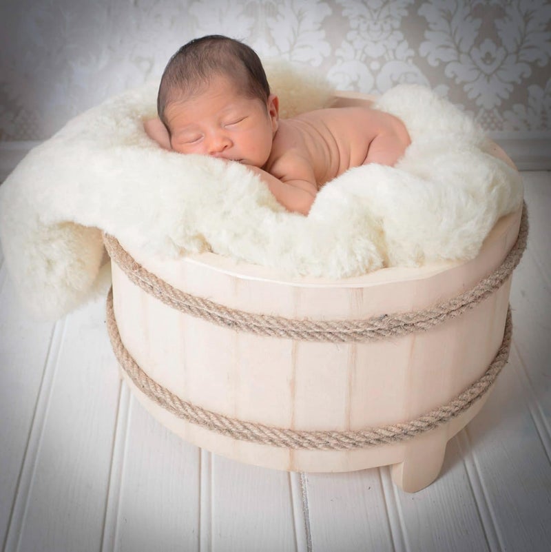 HUAHOO Premium Baby Sheepskin Rug Babycare Nursery Rug 100% Natural Lambskin Blanket Short-Shorn Wool Sleep Pad Medical Sheepskin Hospital Bed Mattress Topper (Ivory White, Single Pelt 2.5ft x 3.5ft) - Image 2