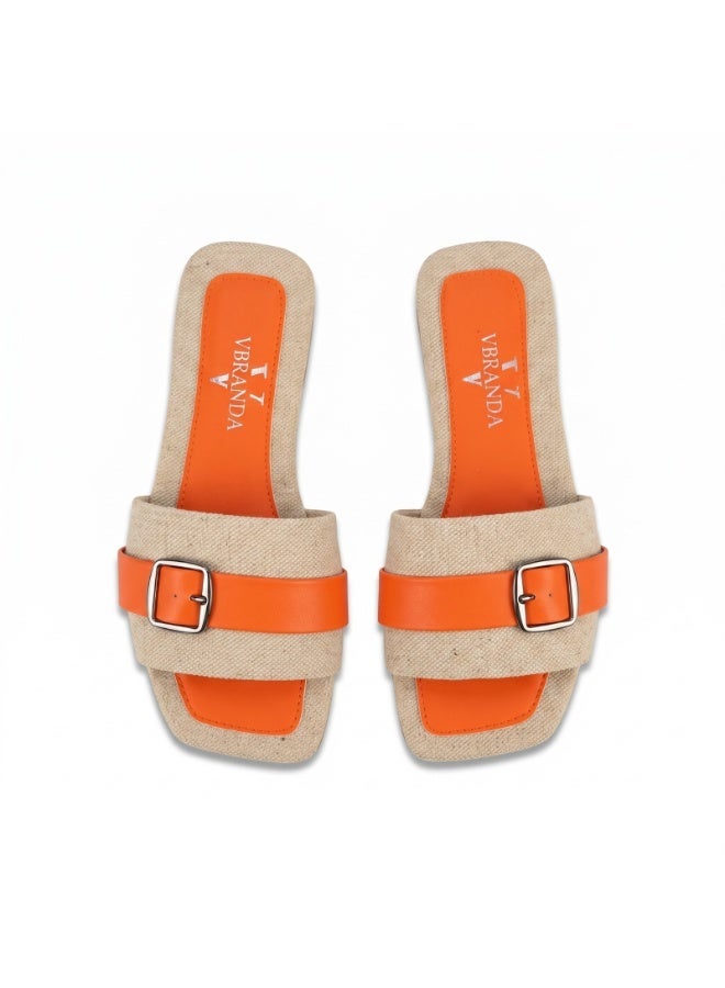 Vbranda A beautiful summer slipper, full of vitality and radiance, that gives you a bright look every time.SF-75-ORANGE - Image 3