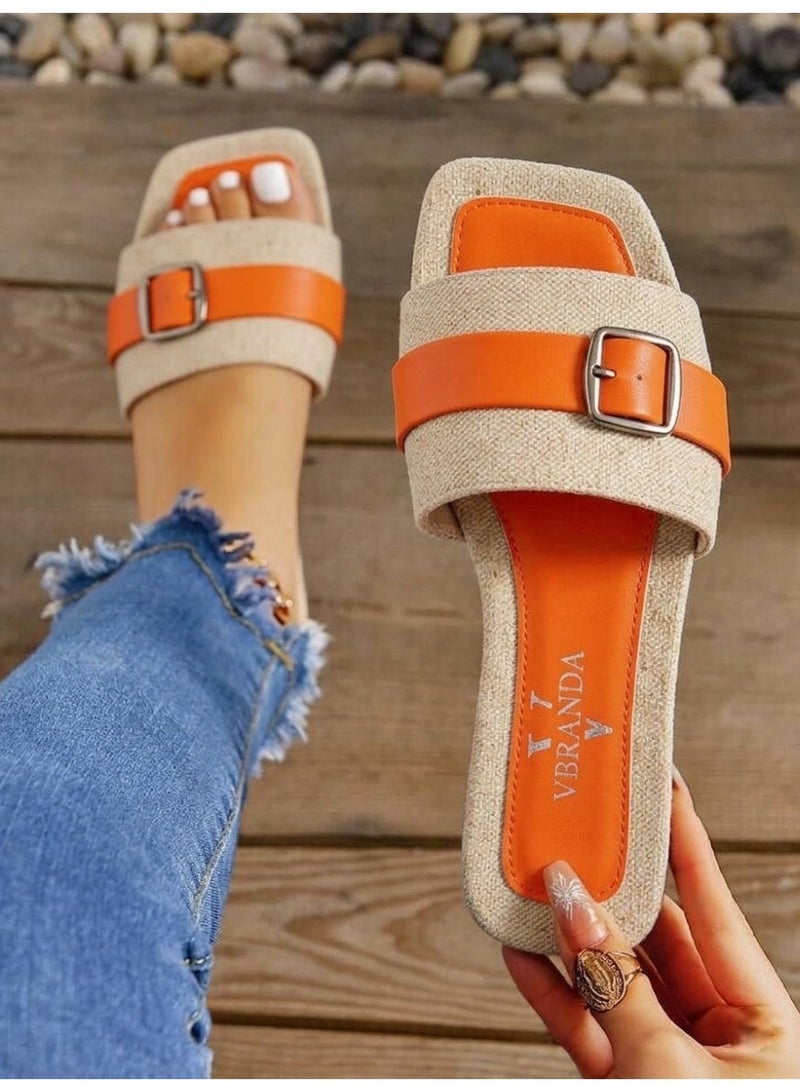 Vbranda A beautiful summer slipper, full of vitality and radiance, that gives you a bright look every time.SF-75-ORANGE - Image 1