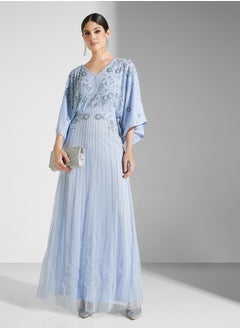 Frock and Frill Puff Sleeves Maxi Dress  - Image 1