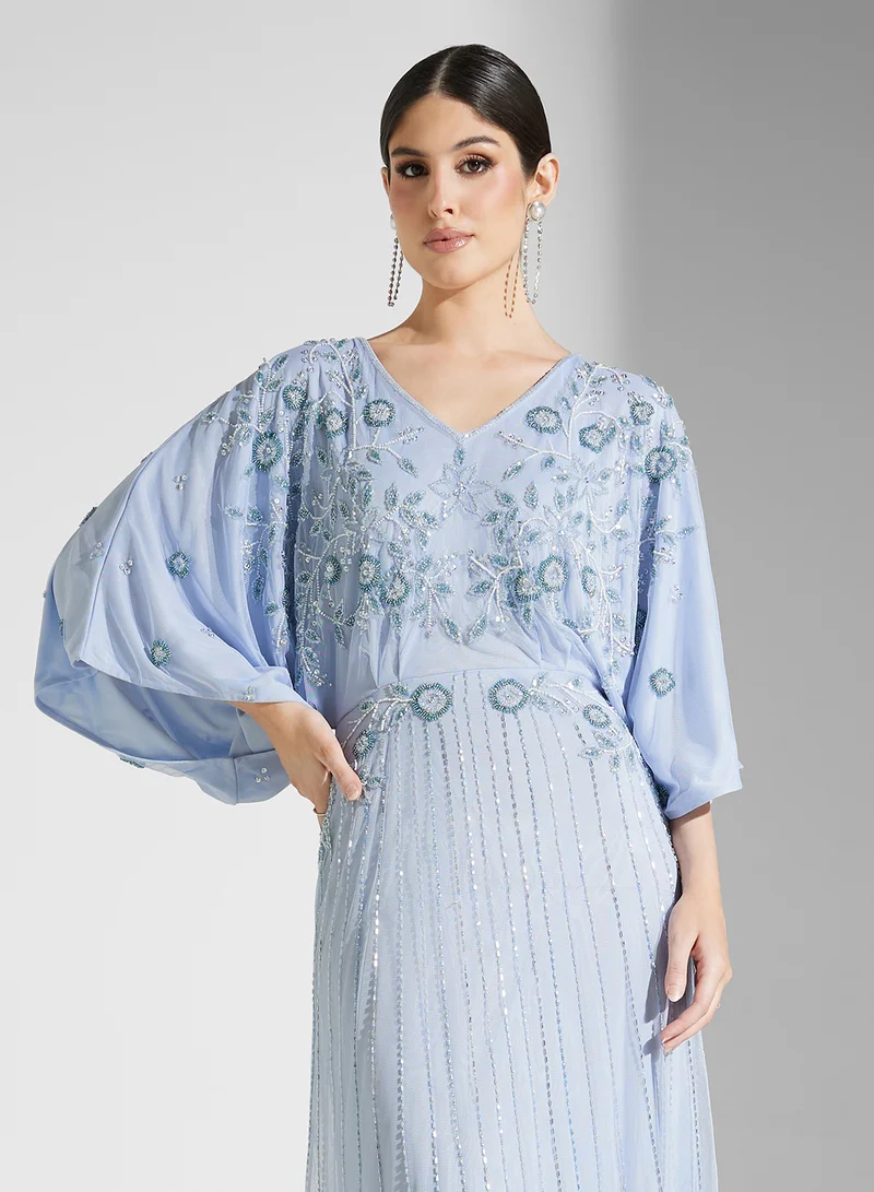 Frock and Frill Embroidered Tulle Gown