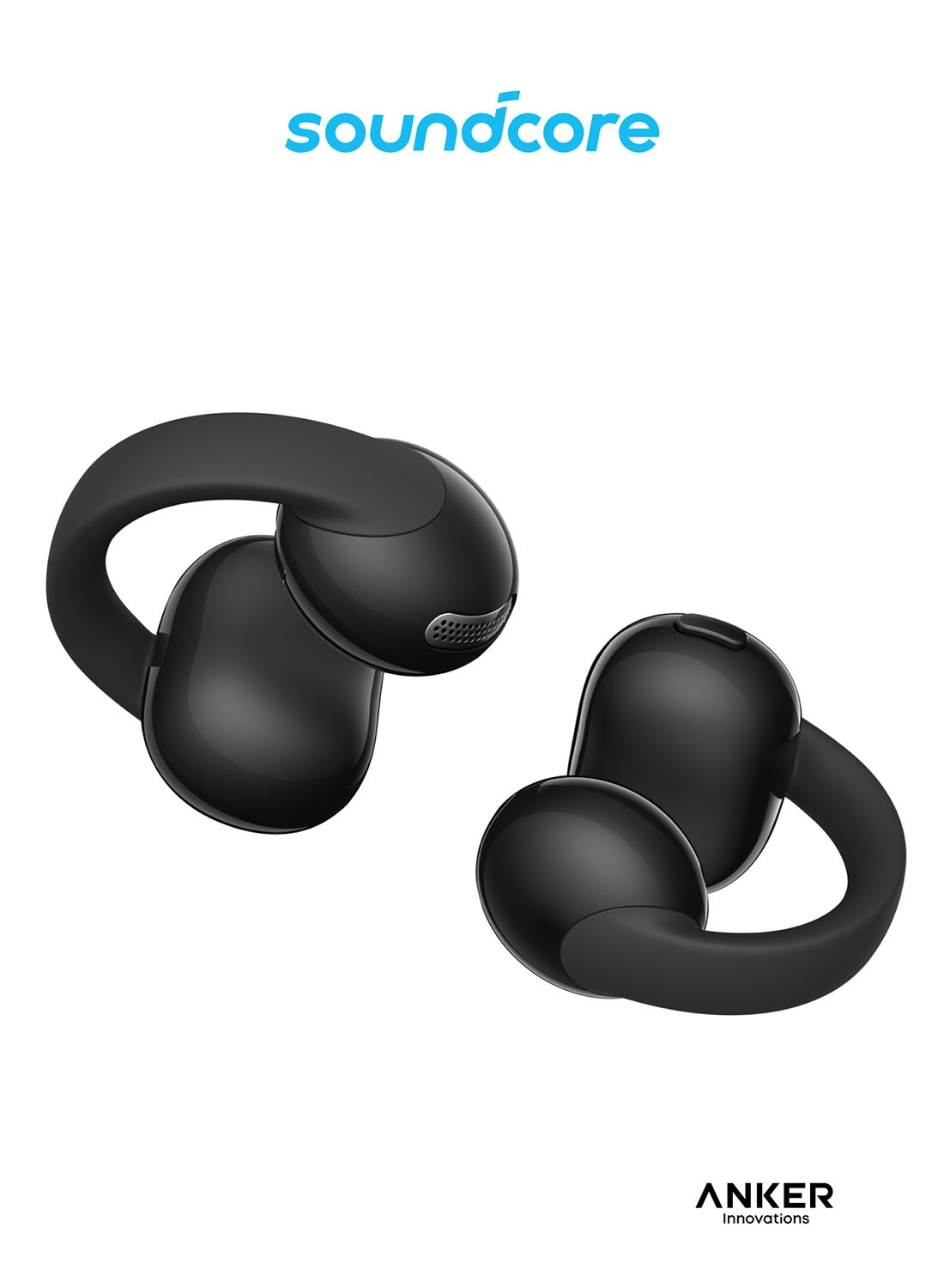 Soundcore C50i by Anker, Open-Ear Headphones, Clip-On Earbuds, Ultra-Comfort, FlexiClip Design, 12mm Drivers for Powerful Bass, AI Clear Calls, 28H Playtime, Secure Fit, Hi-Res, IP55, Bluetooth 6.0 black