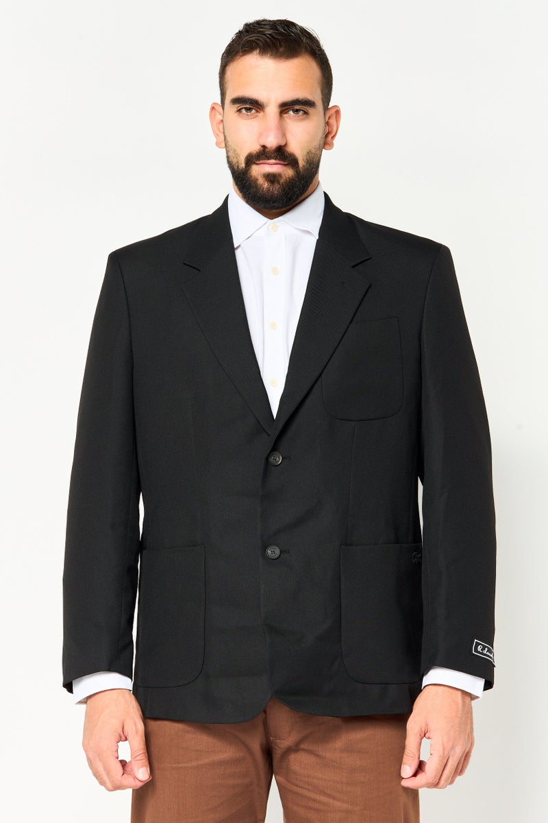 LACOSTE Men Regular Fit Solid Casual Blazer, Black - Image 1