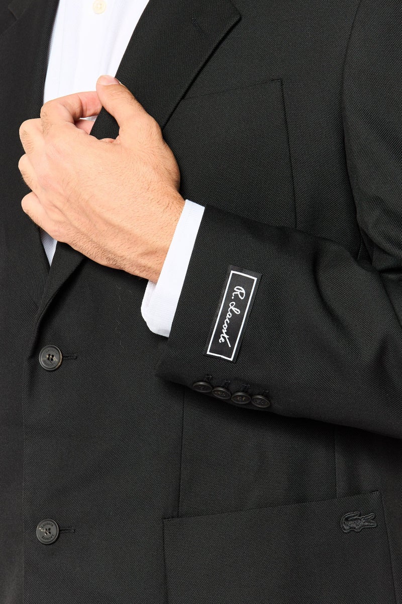 LACOSTE Men Regular Fit Solid Casual Blazer, Black - Image 2