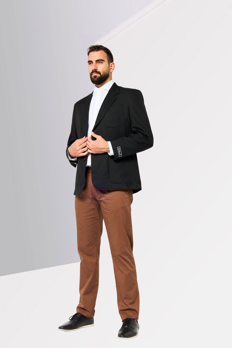 LACOSTE Men Regular Fit Solid Casual Blazer, Black - Image 4