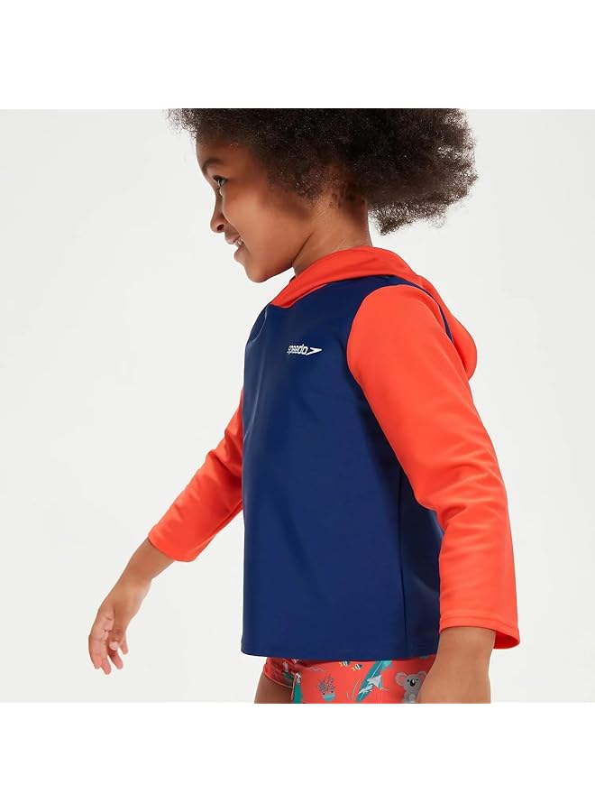 سبيدو ملابس سباحة للأطفال الرضع للجنسين بغطاء رأس ونمط طفح جلدي، أزرق، مقاس 7 سنوات، أزرق أوروبي، مقاس 7 سنوات - Image 3