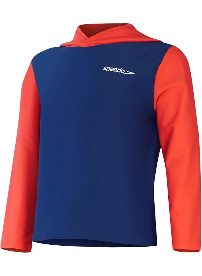 سبيدو ملابس سباحة للأطفال الرضع للجنسين بغطاء رأس ونمط طفح جلدي، أزرق، مقاس 7 سنوات، أزرق أوروبي، مقاس 7 سنوات - Image 1