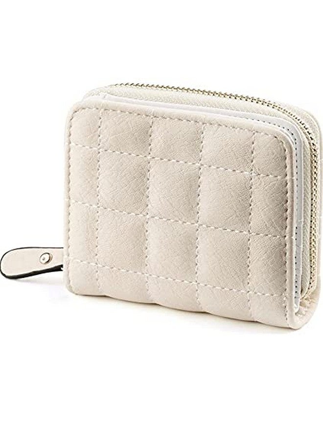 سيجا محفظة SYGA صغيرة من الجلد الصناعي بسحاب للنساء، باللون الأبيض - بنمط منقوش - Image 1