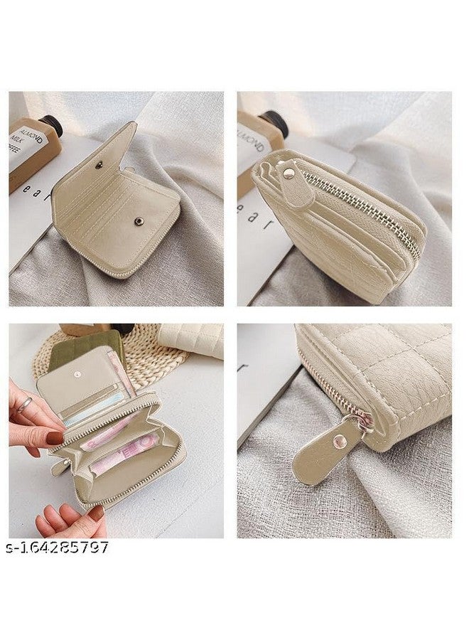 سيجا محفظة SYGA صغيرة من الجلد الصناعي بسحاب للنساء، باللون الأبيض - بنمط منقوش - Image 3