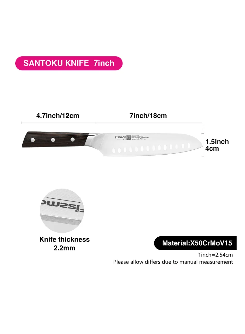 Fissman 7'' inch Santoku Knife 7'' Santoku Knife FrankFurt Series with Sturdy And Elegant Handle  | Best Price UAE