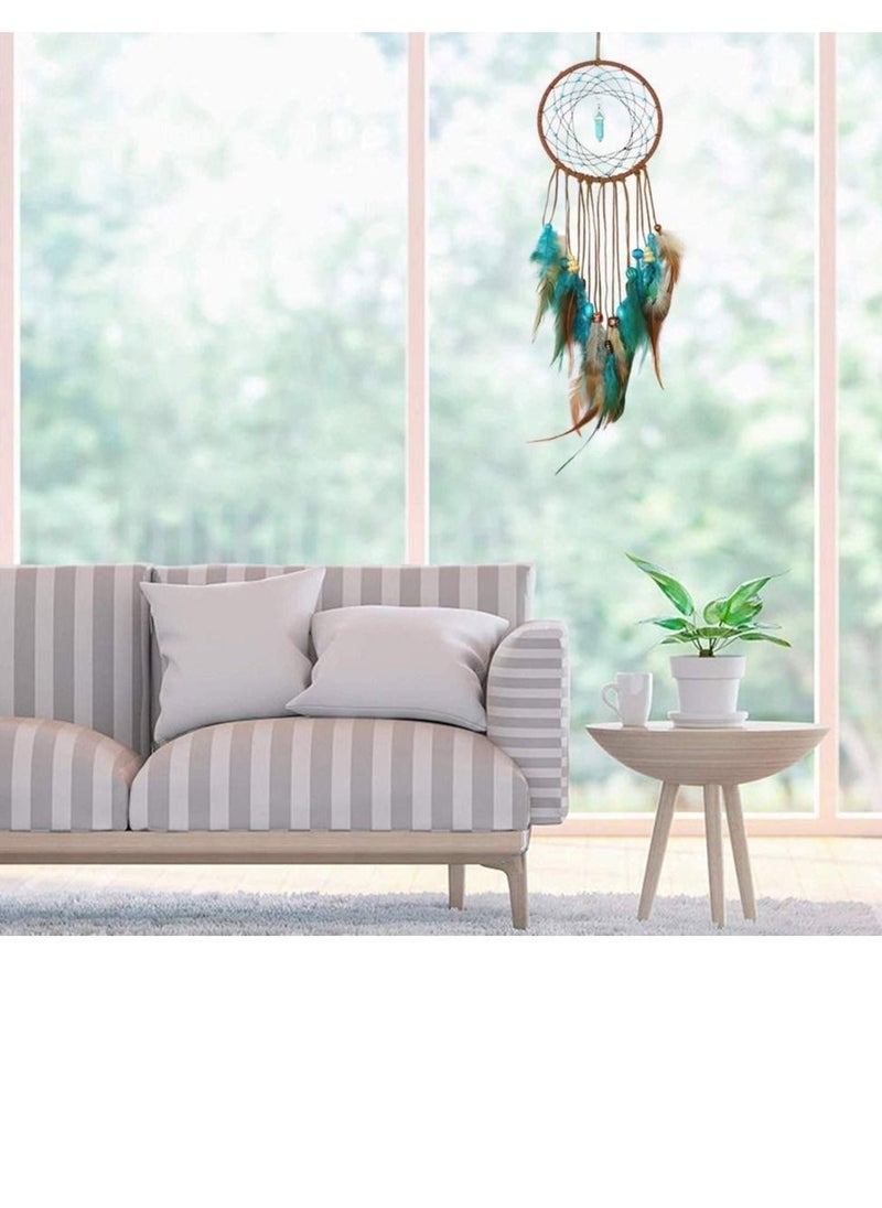 Y&D Excefore Dream Catcher مصنوع يدويًا بوهيمي كبير للأطفال من Macrame للتعليق على الحائط ديكور بوهو ديكور ريش ✅العبوة متضمنة: قطعة واحدة من صائد الأحلام.  - Image 4