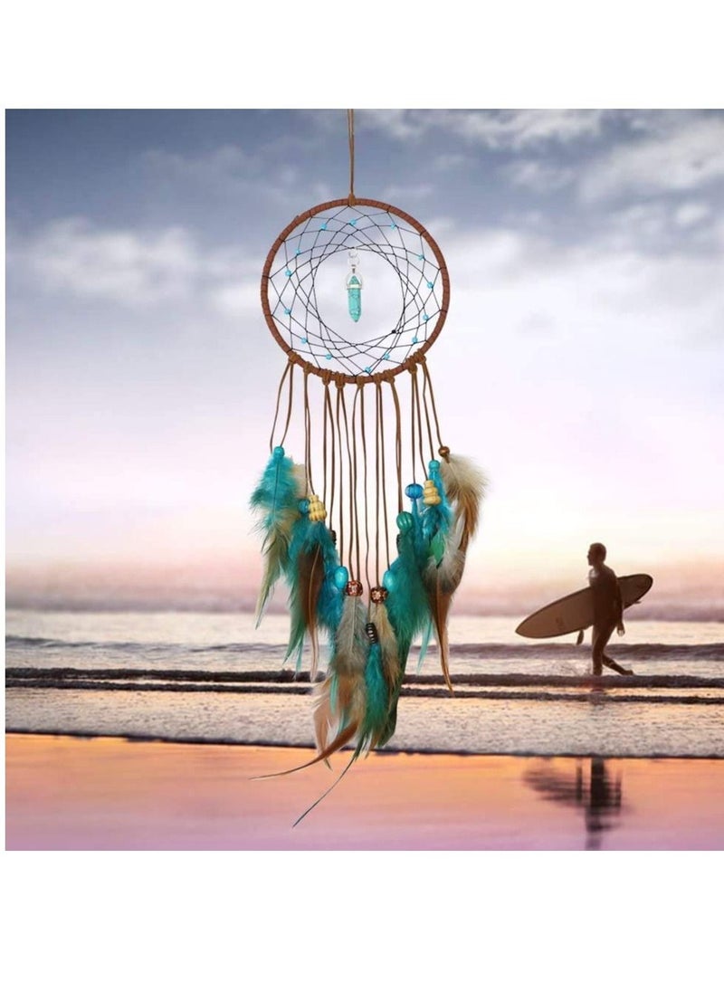 Y&D Excefore Dream Catcher مصنوع يدويًا بوهيمي كبير للأطفال من Macrame للتعليق على الحائط ديكور بوهو ديكور ريش ✅العبوة متضمنة: قطعة واحدة من صائد الأحلام.  - Image 3