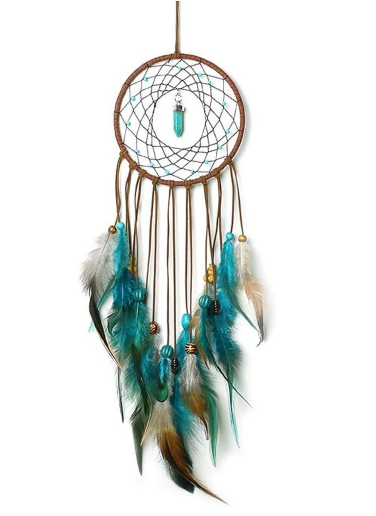 Y&D Excefore Dream Catcher مصنوع يدويًا بوهيمي كبير للأطفال من Macrame للتعليق على الحائط ديكور بوهو ديكور ريش ✅العبوة متضمنة: قطعة واحدة من صائد الأحلام.  - Image 1