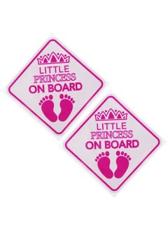 SAVITA 2Pcs Baby Bumper Sticker 5.5X5.5Inch Little Princess On Board Car Sign Baby Car Sticker Safety Warning For Various Vehicles (Pink 14X14Cm)  - Image 2
