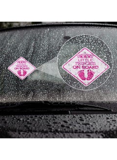 SAVITA 2Pcs Baby Bumper Sticker 5.5X5.5Inch Little Princess On Board Car Sign Baby Car Sticker Safety Warning For Various Vehicles (Pink 14X14Cm)  - Image 4