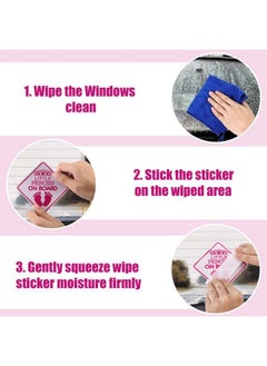 SAVITA 2Pcs Baby Bumper Sticker 5.5X5.5Inch Little Princess On Board Car Sign Baby Car Sticker Safety Warning For Various Vehicles (Pink 14X14Cm)  - Image 5