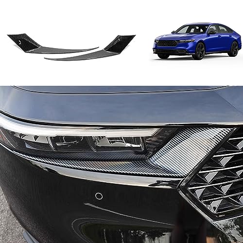 TUBAIZAI Car Accessories Compatible with Honda Accord 2023 2024 2025 Headlight Head Light Lamp Eyebrow Cover Eyelids Moulding Trims ABS 2PCS(Carbon Fiber Style) - Image 1