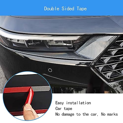 TUBAIZAI Car Accessories Compatible with Honda Accord 2023 2024 2025 Headlight Head Light Lamp Eyebrow Cover Eyelids Moulding Trims ABS 2PCS(Carbon Fiber Style) - Image 5