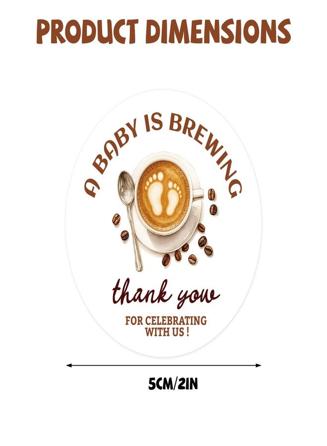 Penitue 40pcs A Baby is Brewing Stickers, 5cm/2in Round Coffee Themed Baby Shower Thank You Stickers Suitable for Envelope Candy Party Favors Decorations - Image 2