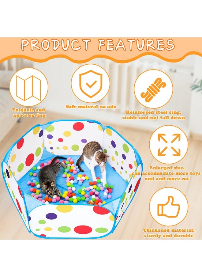 PalkSky Cat Ball Pit With 210Pcs Cat Toy Balls And 4Pcs Cat Spring Toy, Interactive Cat Toys For Bored Indoor Cats Self Play, Cat Enrichment Cheerble Toy For Interactive Fun And Exercise  - Image 2