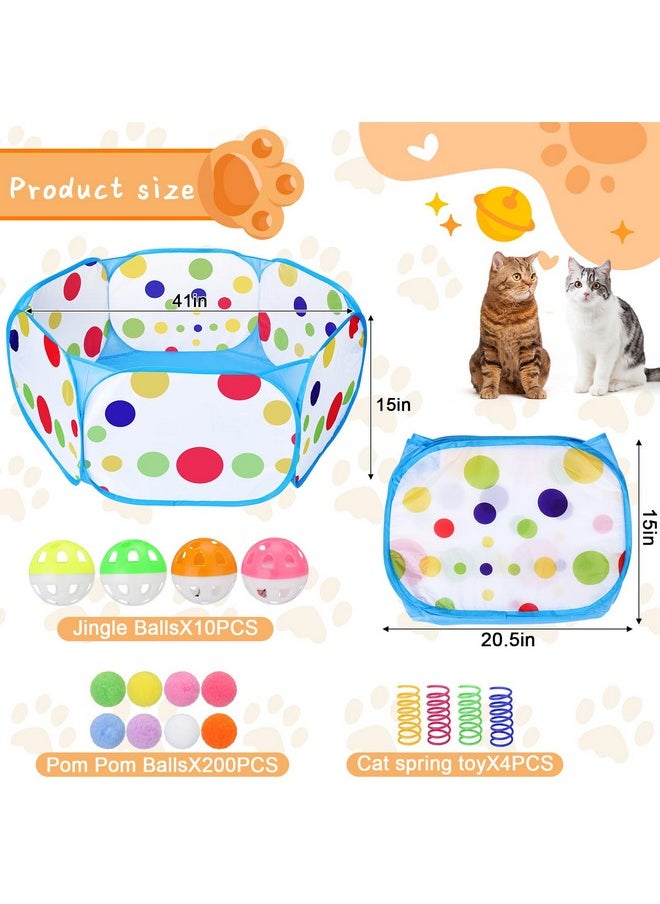 PalkSky Cat Ball Pit With 210Pcs Cat Toy Balls And 4Pcs Cat Spring Toy, Interactive Cat Toys For Bored Indoor Cats Self Play, Cat Enrichment Cheerble Toy For Interactive Fun And Exercise  - Image 5