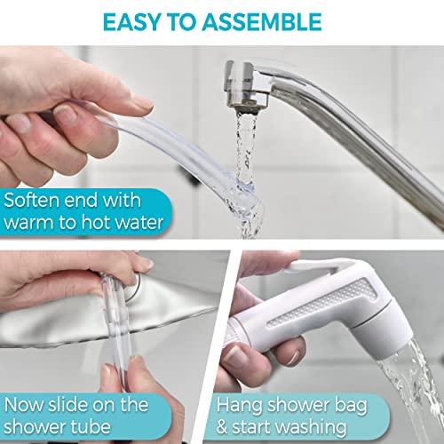 CIRCA AIR Bedside Shower - 2.5 GL Silver Portable Water Shower Bag For Hair Washing In Bed. Use With Inflatable Hair Washing Basin, Shampoo Basin, Bathtub For Elderly - Image 5