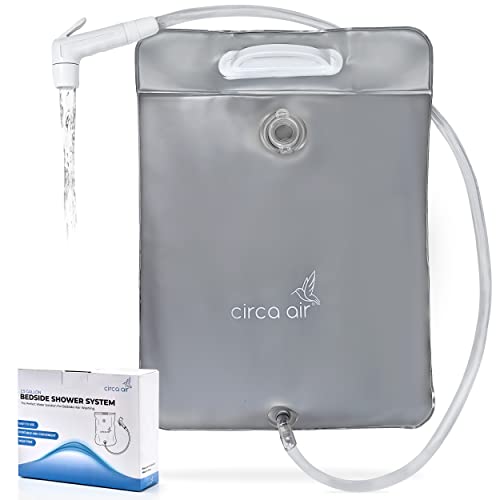 CIRCA AIR Bedside Shower - 2.5 GL Silver Portable Water Shower Bag For Hair Washing In Bed. Use With Inflatable Hair Washing Basin, Shampoo Basin, Bathtub For Elderly - Image 1