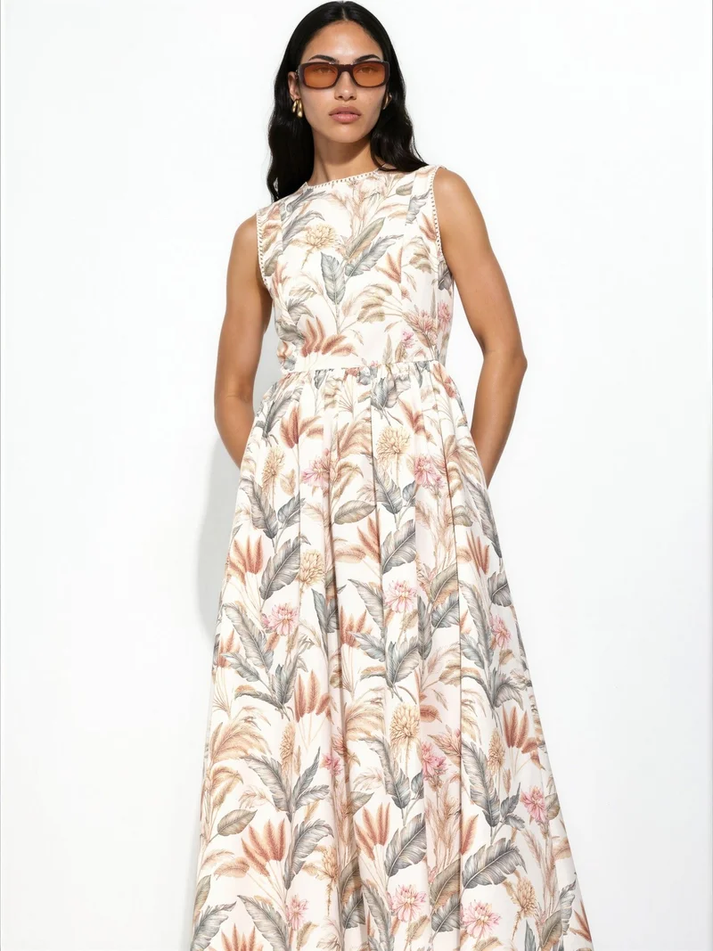 هيكاب Cotton Dress with Lace Detail