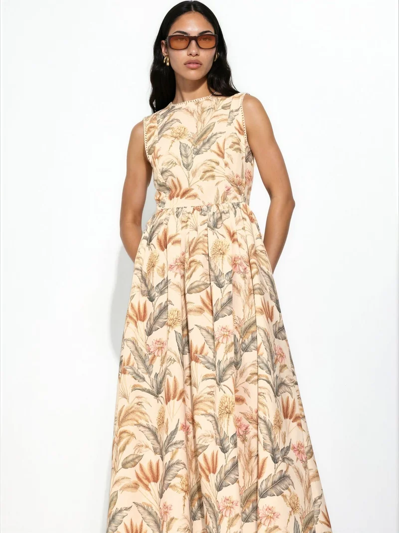 هيكاب Cotton Dress with Lace Detail