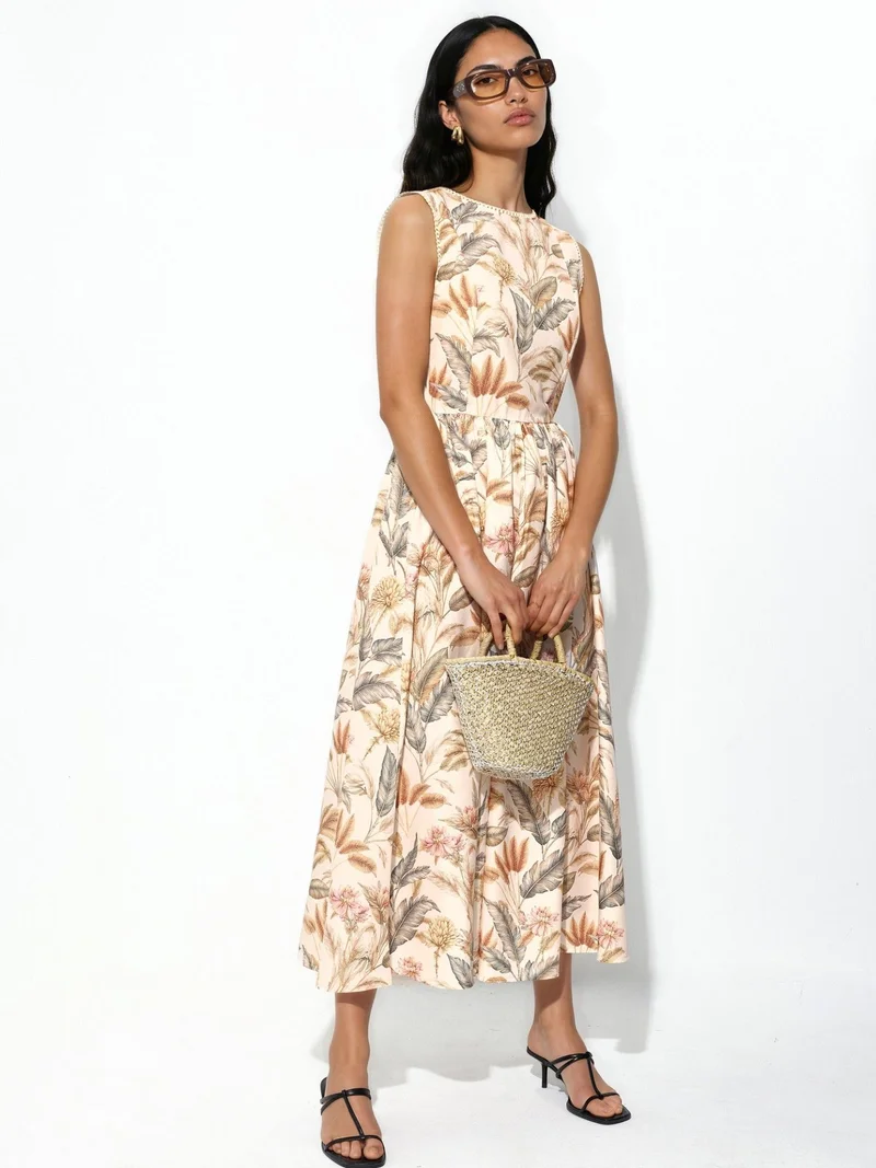 Hiccup Natural Cotton Dress with Lace Detail for Women | Best Price UAE