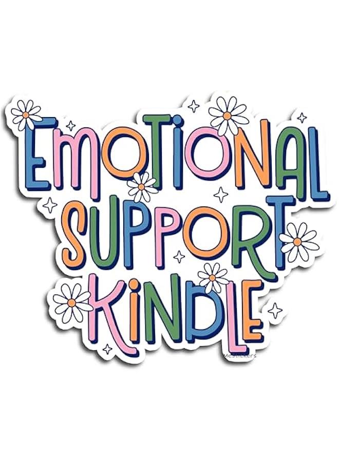 Arabest Emotional support Kindle sticker - 3 inches - Cute girly waterproof bookish book tok booktok reading decoration for book lover bookworm - book related book theme decal gift for girls (No.1) - Image 1