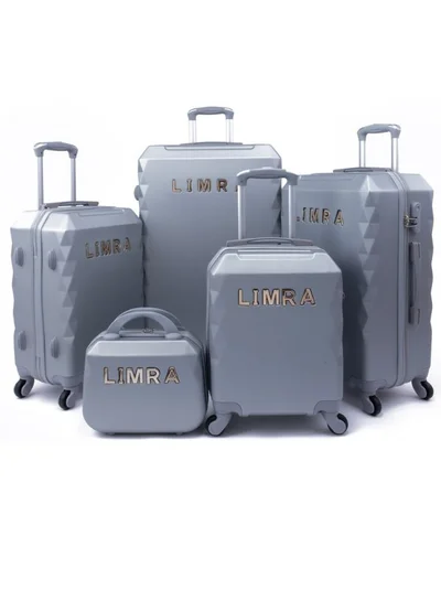 LIMRA Luggage set 5 pieces travel Bags with a distinctive design from limra Silver