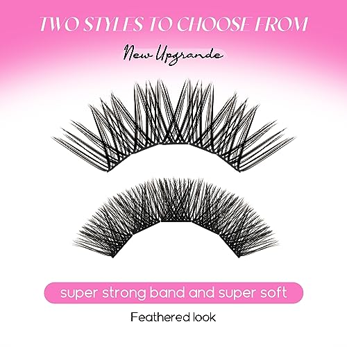 FADLASH عناقيد رموش صناعية قابلة للتطبيق الذاتي 175 عناقيد رموش د Curl 0.07 رموش فردية طبيعية مختلطة صينية رموش مزيفة ناعمة وقوية شريط رفيع DIY في المنزل (F26+F27-0.07D، 8-16مم) - Image 3