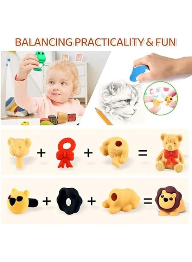 Generic 81Pcs Animal Erasers Desk Pets for Kids Animal Pencil Erasers Bulk Puzzle Erasers Toys Gifts for Classroom Prizes,Game Reward,Treasure Box, Egg Fillers,Goodie Bag Stuffers,Party Favors  - Image 5