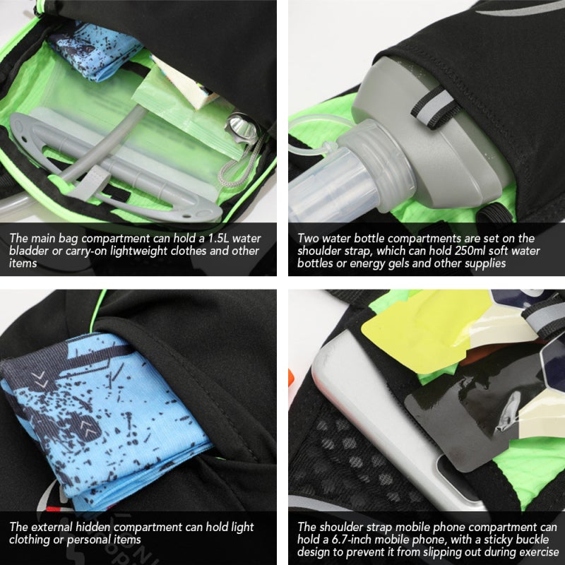 INOXTO Hydration Vest Backpack Lightweight Breathable Running Backpack with 1.5L Water Bag Compartment - Image 5
