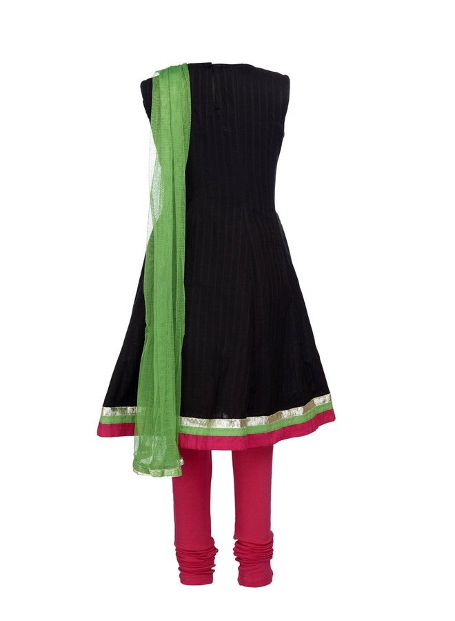 Twisha بدلة سالوار قطنية للبنات من تويشا (SKD-XP-AW37_أسود_7-8 سنوات) - Image 2