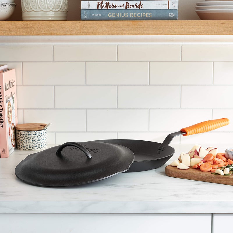 Lodge 12 Inch cast Iron Lid. Classic 12-Inch Cast Iron Cover Lid with Handle and Interior Basting Tips. - Image 2
