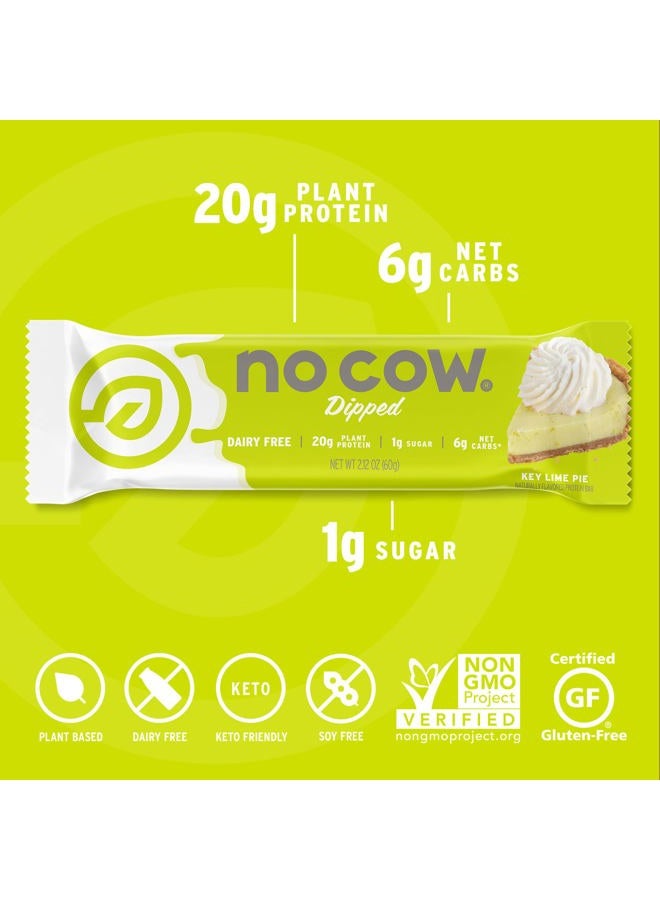 No Cow High Protein Bars, Dipped Key Lime Pie - Healthy Snacks, 20g Vegan Protein, High Fiber, Low Sugar, Keto Friendly, Dairy & Gluten Free (12 Count) - Image 2