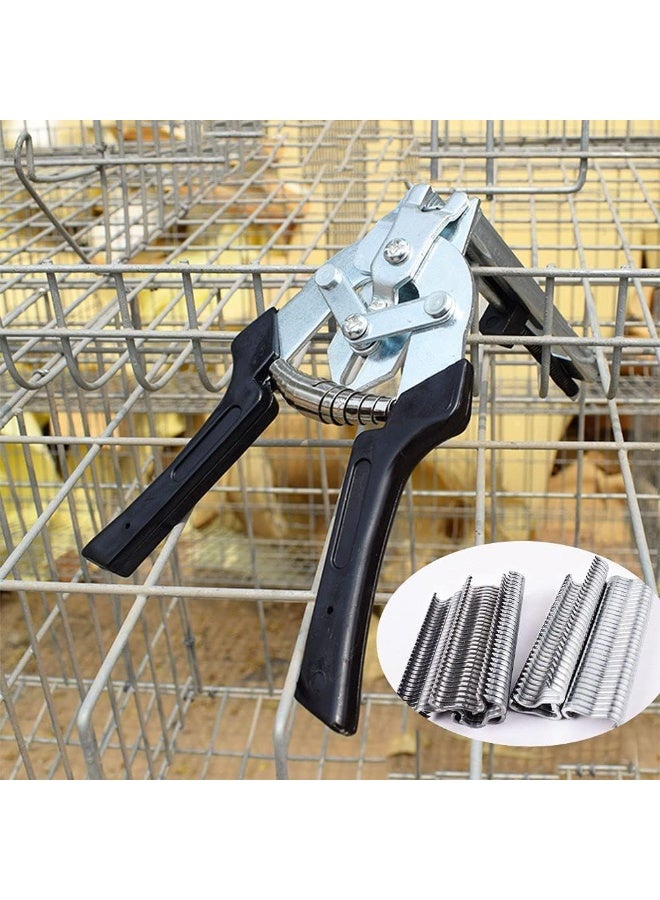Type M Hog Nail Ring Pliers Kit with 2400pcs M Clips for Fence Fastening, Upholstery Installation, Animal Cages - Image 2
