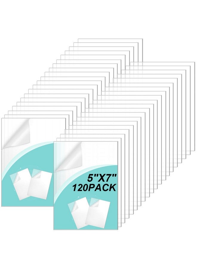 Queekay Acrylic Sheets Clear Plastic Sheet With Protective Paper Clear Petg Panels For Craft Projects Replacement Picture Frame (120 Pieces 7 X 5 X 0.04 Inch) - Image 1