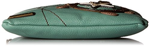 Chala Mini Cross-body Messenger Bag -Women PU Leather Phone Purse with Straps (Teal Sea Turtle) - Image 4
